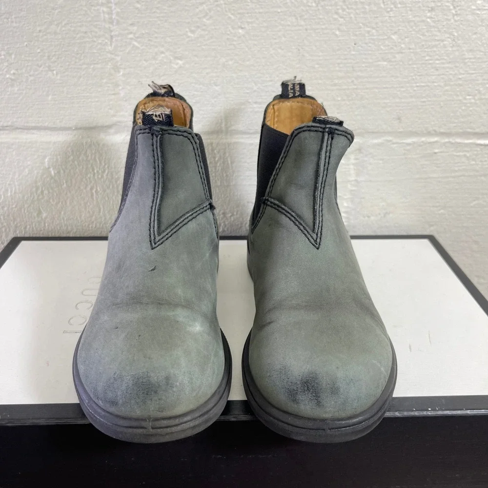 Blundstone Chelsea Boots Rustic Gray Nubuck Pull On Kids 12 UK/13-13.5 US